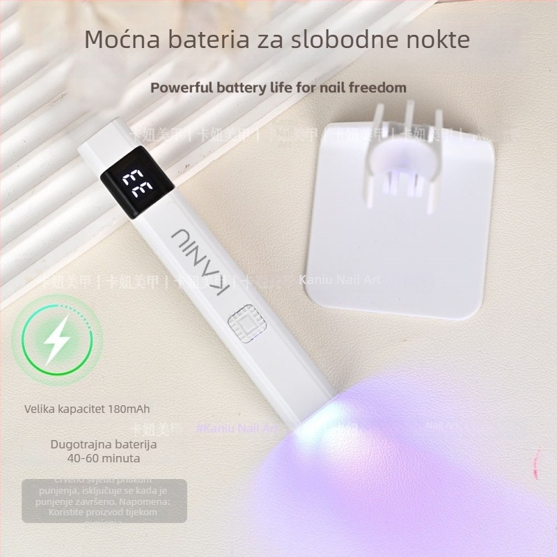 Lampa za sušenje noktiju za nail art — brzo sušenje, ručna, prijenosna, punjiva, sa stalkom