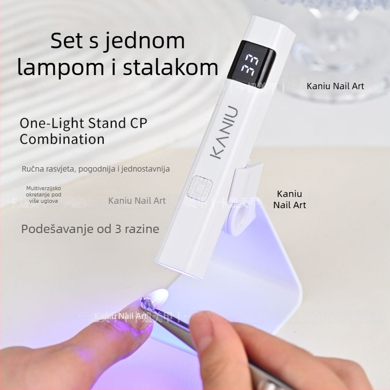 Lampa za sušenje noktiju za nail art — brzo sušenje, ručna, prijenosna, punjiva, sa stalkom