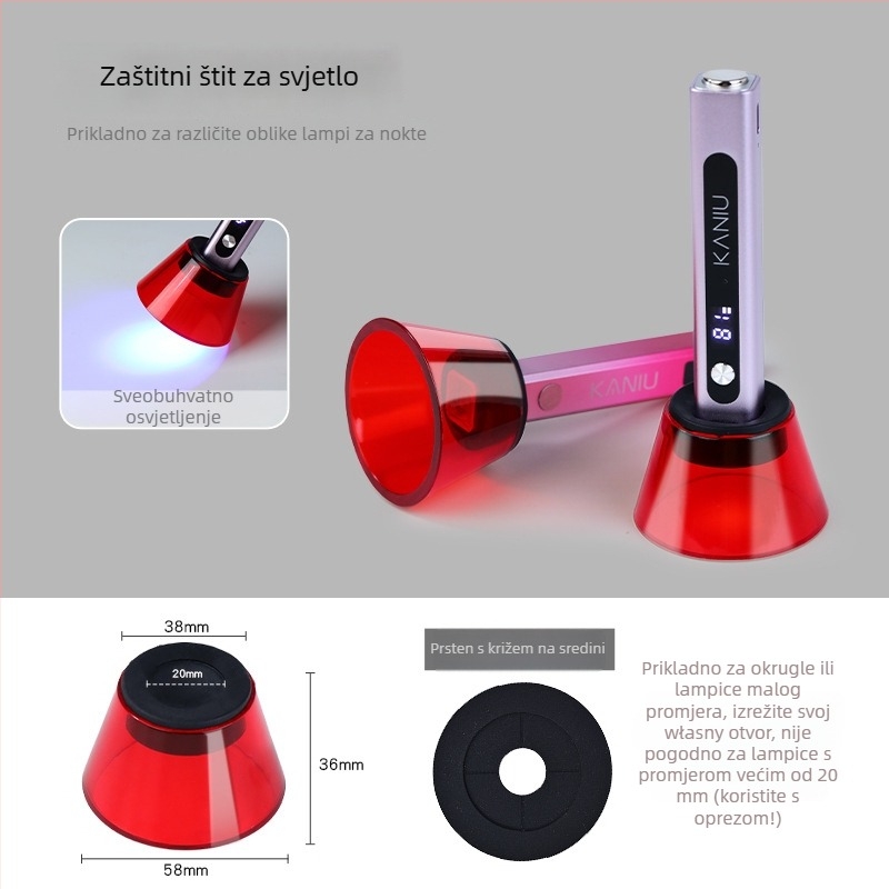 Lampa za sušenje noktiju za nail art — brzo sušenje, ručna, prijenosna, punjiva, sa stalkom