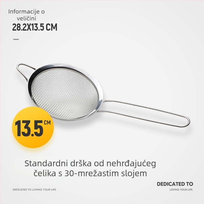 Ručni sit za brašno od nehrđajućeg čelika 304, ultrafina mreža, kućanski alat