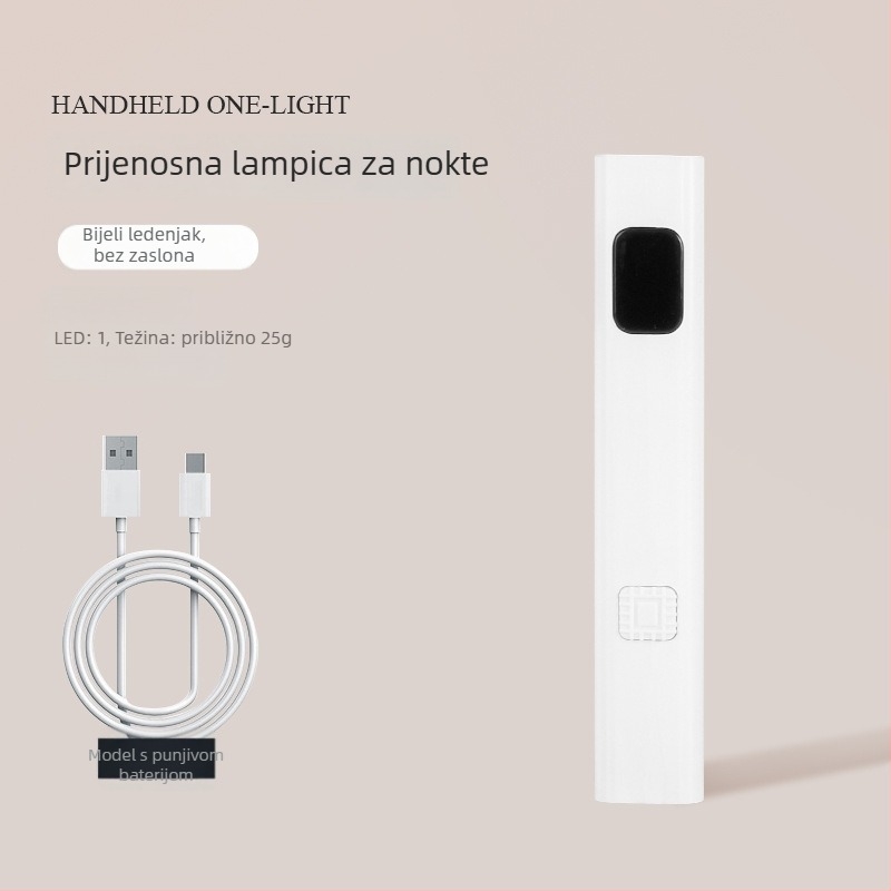 LED lampica za nokte – LED lampa s jedinstvenim dizajnom linije, s nosačem, prijenosna, punjiva, s prikazom (Model Mini-lz01; Šifra proizvoda Mini-lz01 nail art one-line lamp; Brand: OEM; Uvoz: Ne)