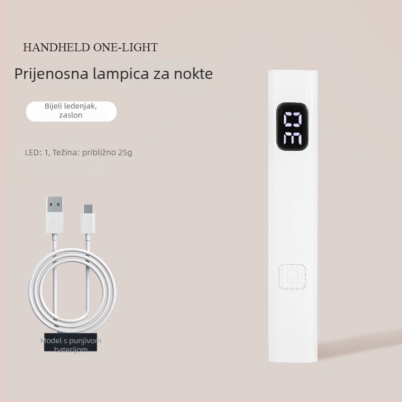 LED lampica za nokte – LED lampa s jedinstvenim dizajnom linije, s nosačem, prijenosna, punjiva, s prikazom (Model Mini-lz01; Šifra proizvoda Mini-lz01 nail art one-line lamp; Brand: OEM; Uvoz: Ne)