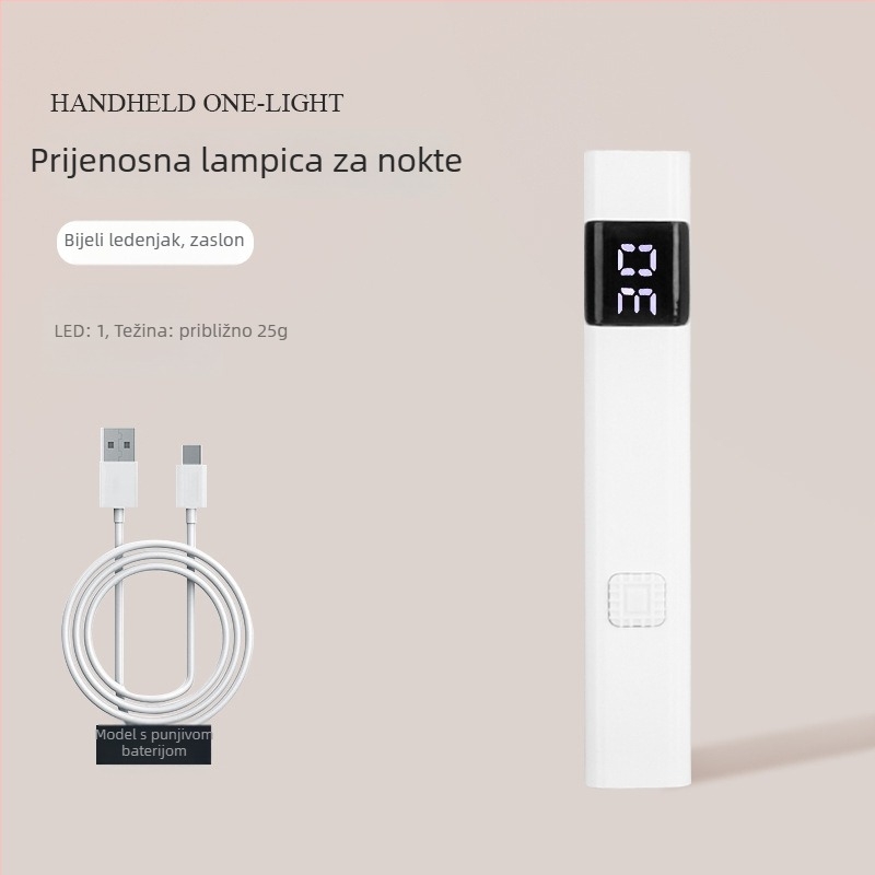 LED lampica za nokte – LED lampa s jedinstvenim dizajnom linije, s nosačem, prijenosna, punjiva, s prikazom (Model Mini-lz01; Šifra proizvoda Mini-lz01 nail art one-line lamp; Brand: OEM; Uvoz: Ne)
