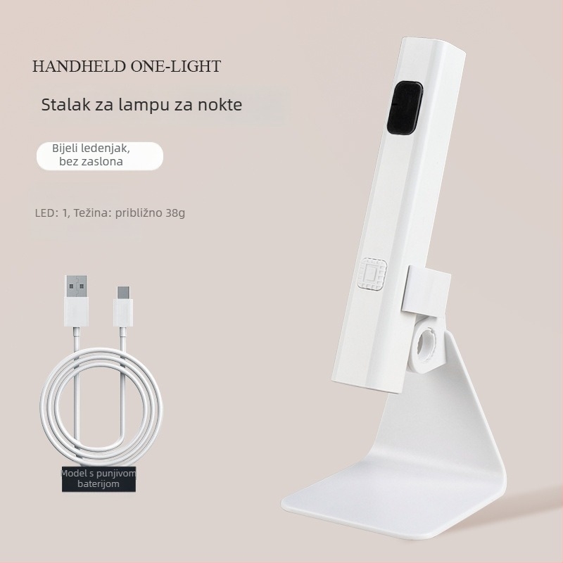 LED lampica za nokte – LED lampa s jedinstvenim dizajnom linije, s nosačem, prijenosna, punjiva, s prikazom (Model Mini-lz01; Šifra proizvoda Mini-lz01 nail art one-line lamp; Brand: OEM; Uvoz: Ne)