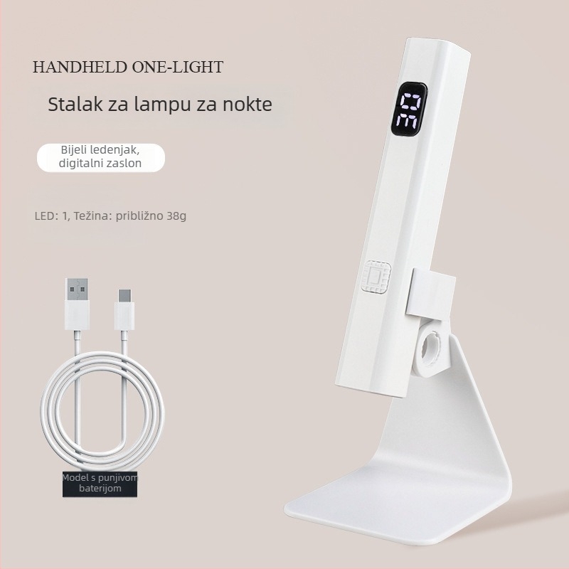 LED lampica za nokte – LED lampa s jedinstvenim dizajnom linije, s nosačem, prijenosna, punjiva, s prikazom (Model Mini-lz01; Šifra proizvoda Mini-lz01 nail art one-line lamp; Brand: OEM; Uvoz: Ne)