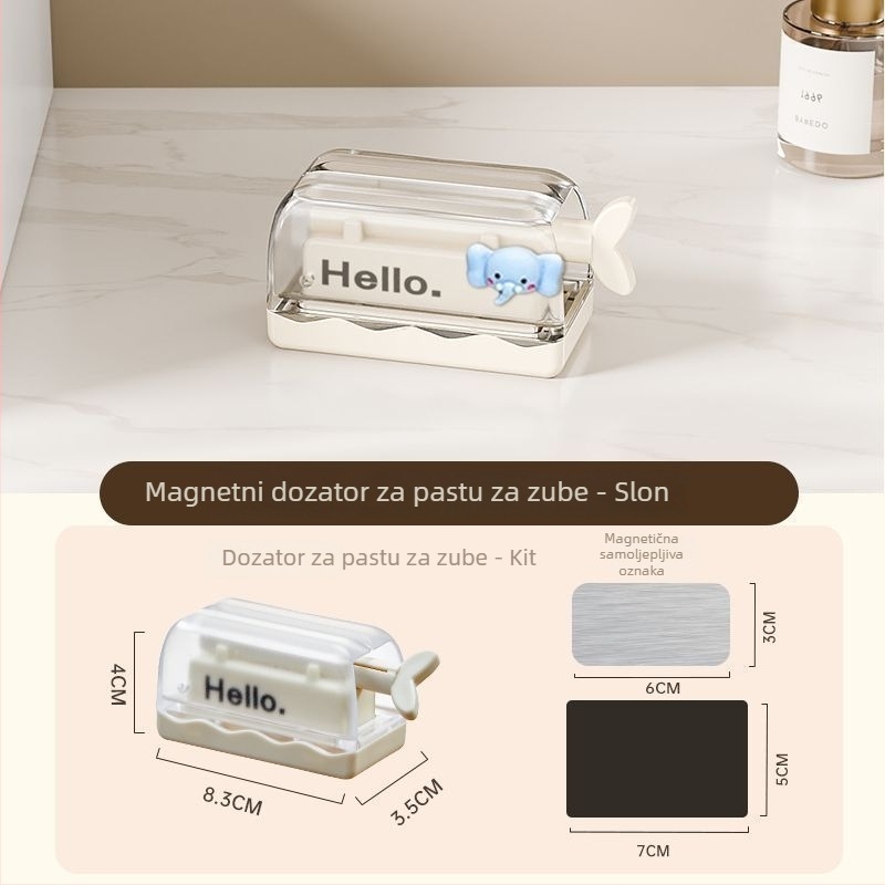 Ogledna škrinja s sistemom za iztiskanje zobne paste, odvojivi držač za lice i ručnik, spremnik za električnu četkicu, magnetska kutija za kupaonicu