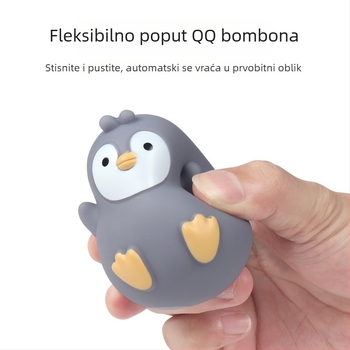 Kognitivna plivajuća igračka za kupanje s pingvinom - plastični set za vodu za djecu 0–3 godine, igračka s mrežicom za pecanje