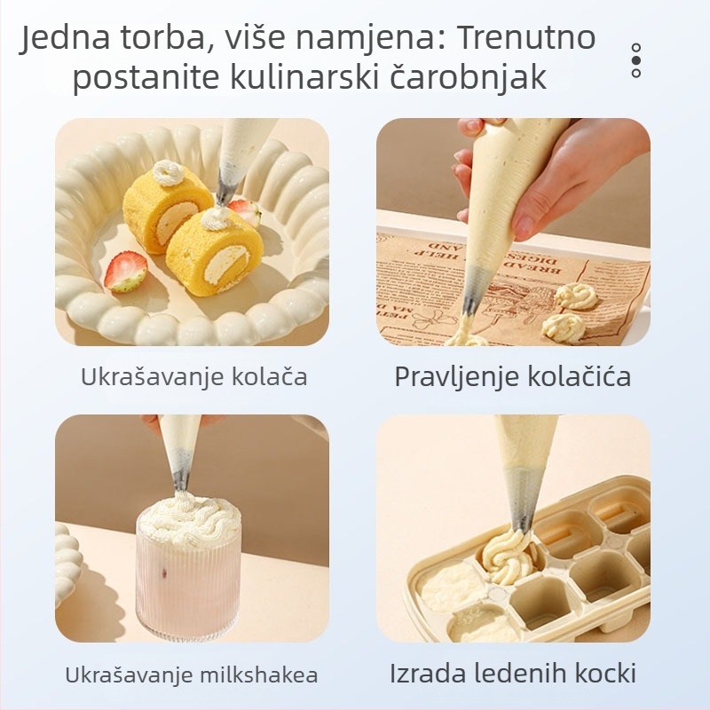 Vrećica za ukrašavanje – debela jednokratna vrećica za kremu za kolače i kekse, PE materijal, 100 komada u pakiranju, za pečenje, Zhili Packaging