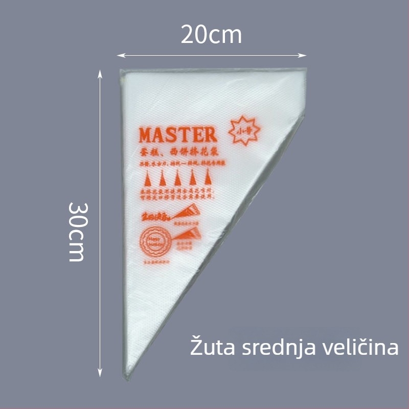 Vrećica za ukrašavanje – debela jednokratna vrećica za kremu za kolače i kekse, PE materijal, 100 komada u pakiranju, za pečenje, Zhili Packaging