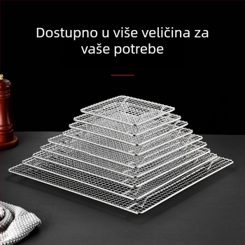 Roštilj mreža – 304 nehrđajući čelik, kvadratnog oblika, čvrsta, bez premaza
