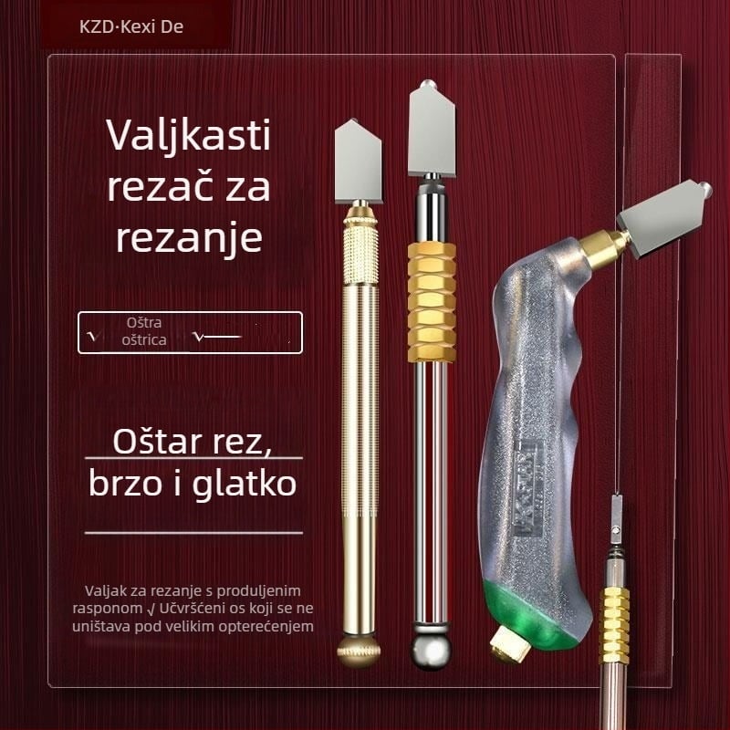 Ručni rezač stakla i pločica s dijamantnim kotačem - prenosno, višefunkcionalno (za kućnu upotrebu)