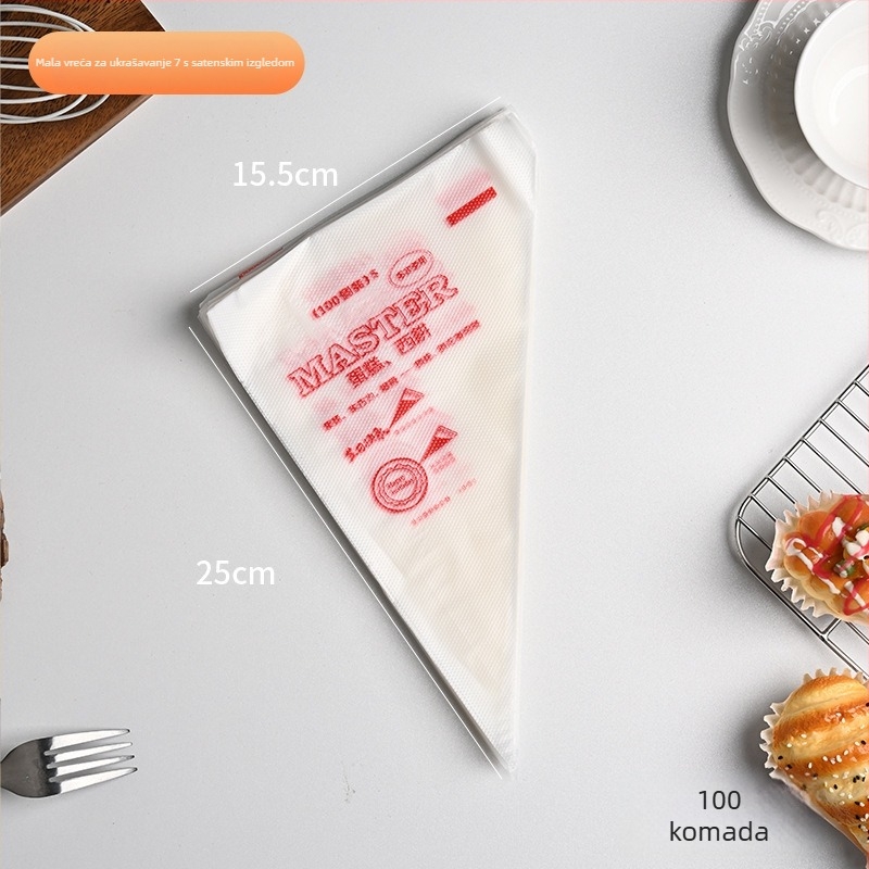 Jednokratna vrećica za ukrašavanje torti, prozirna, prehrambene kvalitete, PET/PE, za dekoriranje torti