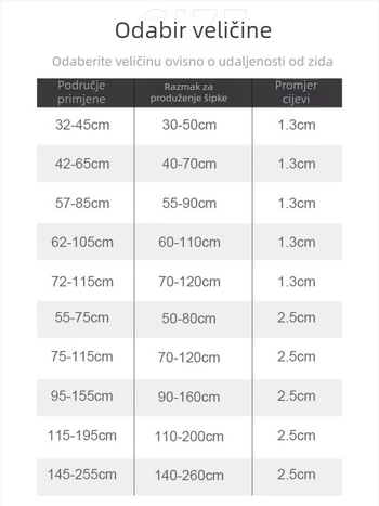 Teleskopska šipka za zavjese – montaža bez bušenja, mini izvlačna šipka za tuš i kupaonu, nosi teret