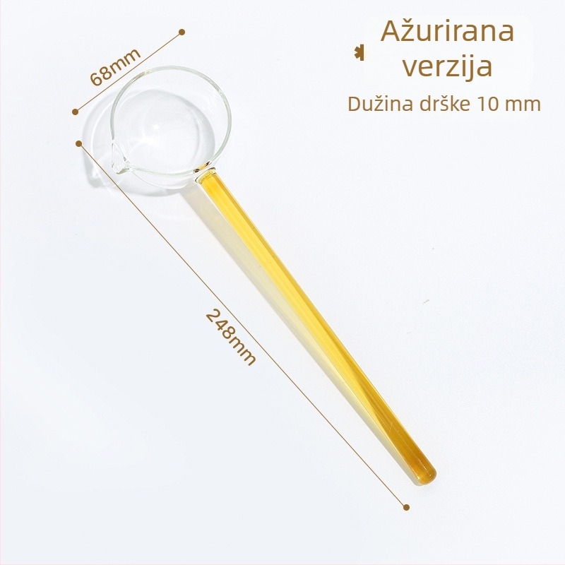 Staklena žlica s dugom drškom i oštrim vrhom – otporna na visoke temperature kuhinjska žlica za kuhanje, kašu i začinjavanje