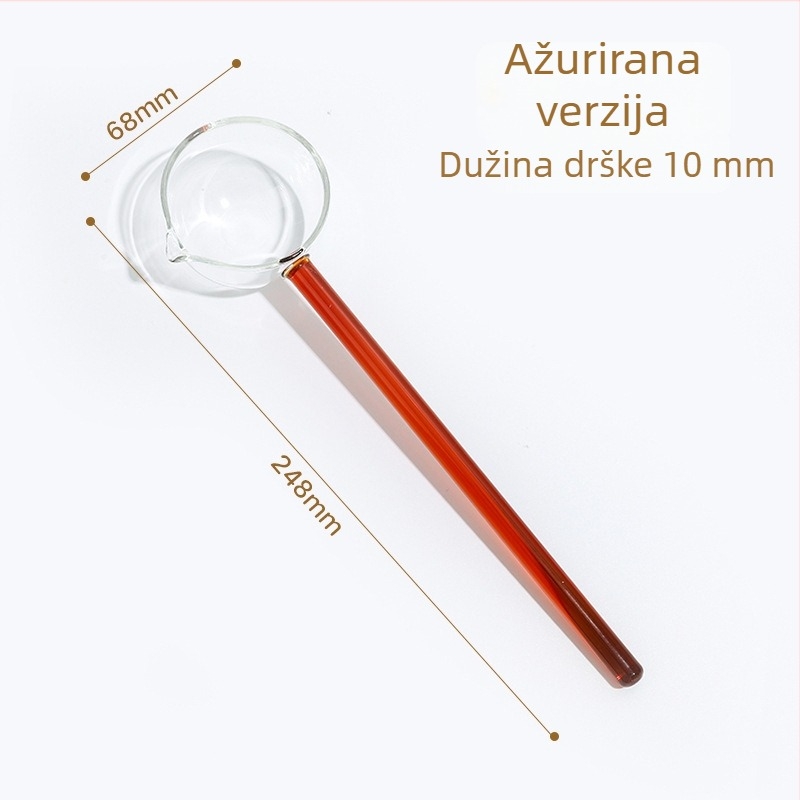Staklena žlica s dugom drškom i oštrim vrhom – otporna na visoke temperature kuhinjska žlica za kuhanje, kašu i začinjavanje