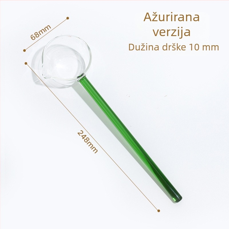 Staklena žlica s dugom drškom i oštrim vrhom – otporna na visoke temperature kuhinjska žlica za kuhanje, kašu i začinjavanje