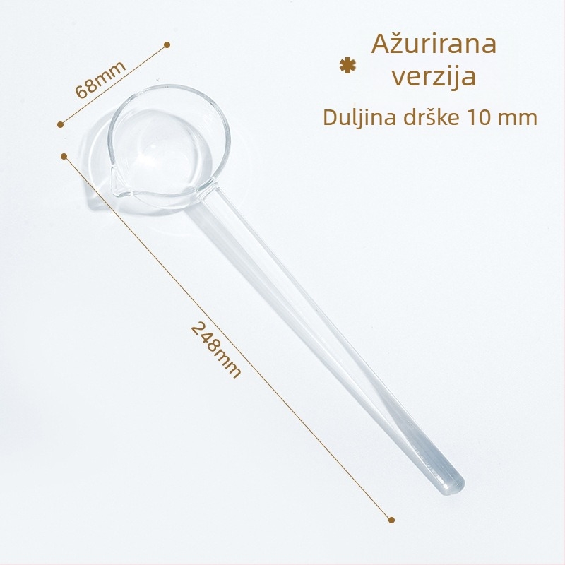 Staklena žlica s dugom drškom i oštrim vrhom – otporna na visoke temperature kuhinjska žlica za kuhanje, kašu i začinjavanje