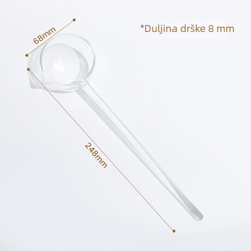 Staklena žlica s dugom drškom i oštrim vrhom – otporna na visoke temperature kuhinjska žlica za kuhanje, kašu i začinjavanje