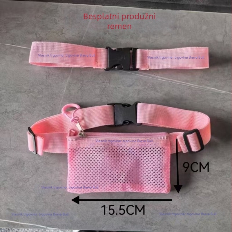 Sportska torbica za struk za učenike – prozračna, ultra lagana poliester, mladenački kampus stil