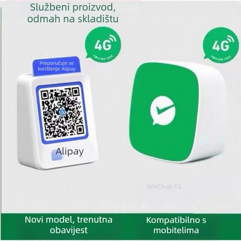 Uređaj za glasovnu najavu plaćanja s QR kodom, 3W zvučnik, ABS kućište, IPX7 vodootpornost