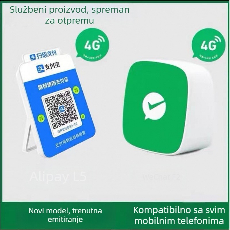 Uređaj za glasovnu najavu plaćanja s QR kodom, 3W zvučnik, ABS kućište, IPX7 vodootpornost