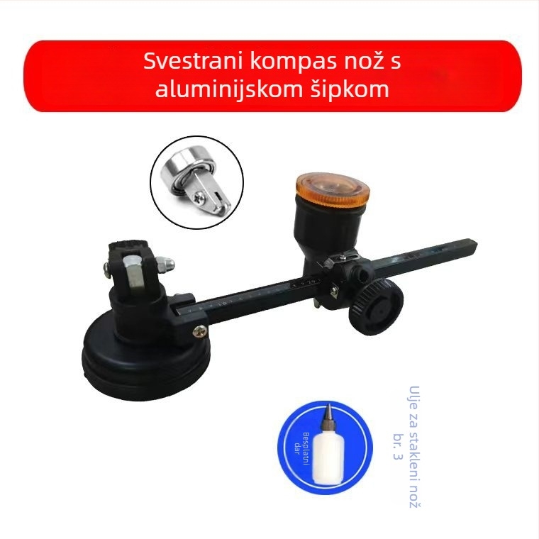 Nož kompas za staklo visoke industrijske kvalitete, marka Minton, model nož kompas za staklo, debljina rezanja 1-20, područje primjene: rezanje stakla