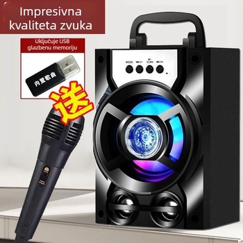 Karaoke Bluetooth zvučnik s mikrofonom, 8.000 pjesama, IPX7 vodootporan, raspon frekvencija 100 Hz–20 kHz, SNR ≥70 dB, bez ugrađene baterije, za vanjsku upotrebu