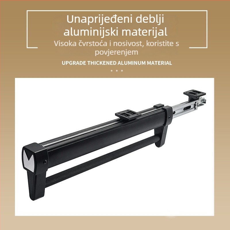 Izvlačnistalak za hlače od aluminijske legure, garderoba, gornja montaža, teleskopska šina, moderni minimalistički stil