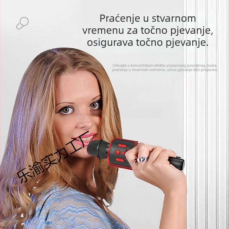 Karaoke mikrofon i zvučnik set za mobilne telefone; karaoke mikrofon za mobilni telefon; superkardioidni polaritet; SNR ≥70 dB; bez ugrađene baterije