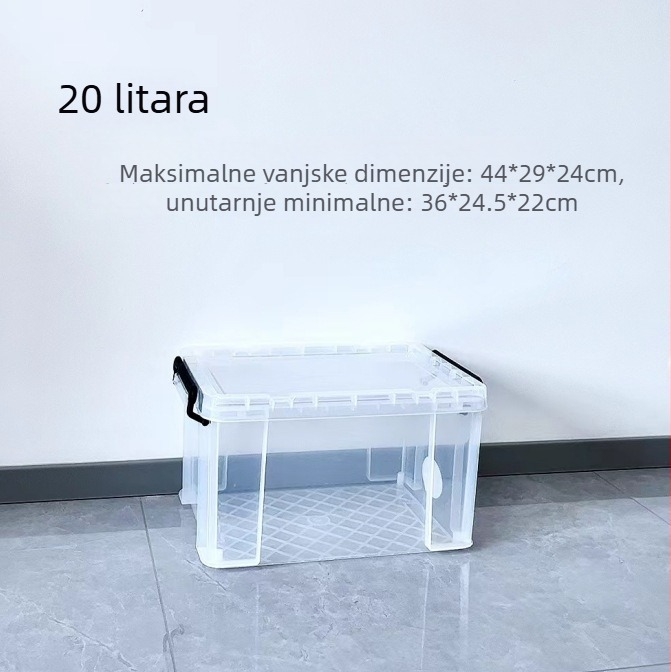 Kutija za skladištenje automobila - prozirna, pravokutna, kut s oštrim kutem, 40 L, PP materijal