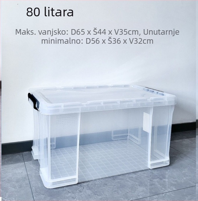 Kutija za skladištenje automobila - prozirna, pravokutna, kut s oštrim kutem, 40 L, PP materijal