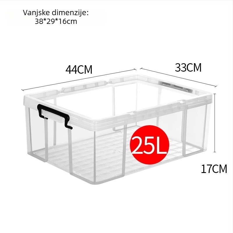 Kutija za skladištenje automobila - prozirna, pravokutna, kut s oštrim kutem, 40 L, PP materijal