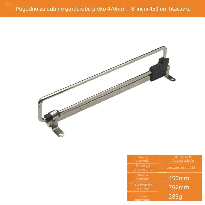 Databo 001 ormara s izvlačnom vješalicom, moderni minimalistički stil, materijali: hladno valjani čelik + ABS/aluminijski spoj; izrada: obloženo čeliko-aluminijski spoj
