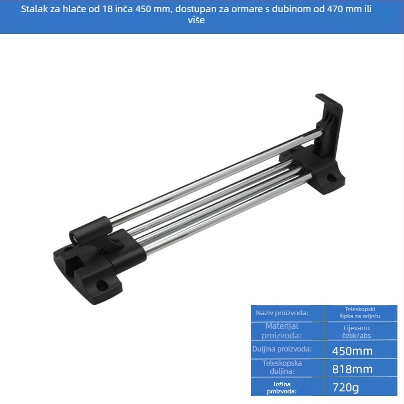 Databo 001 ormara s izvlačnom vješalicom, moderni minimalistički stil, materijali: hladno valjani čelik + ABS/aluminijski spoj; izrada: obloženo čeliko-aluminijski spoj