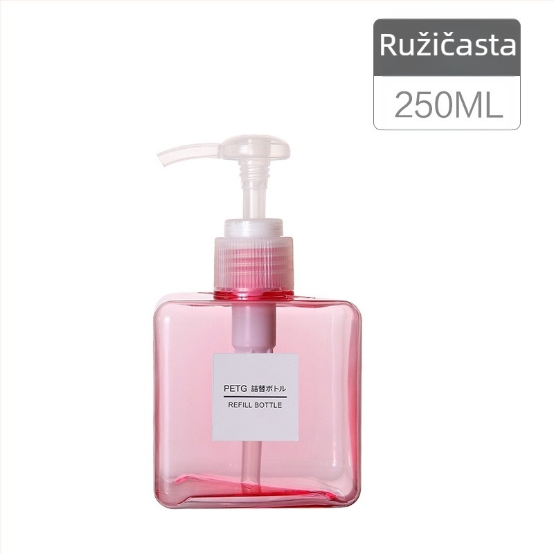 Putna boca za kozmetiku sa doziranjem pritiskom (šampon, gel za tuširanje, tekući sapun, losion), PP materijal, pakiranje jedne jedinice, Cool Shun, bez logotipa