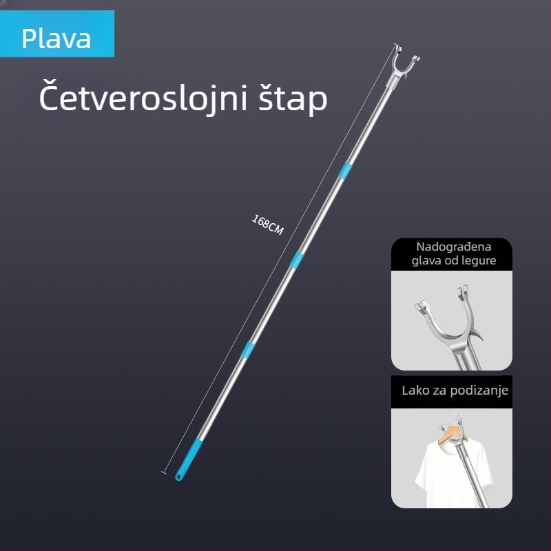 Tijiajing metalna produžna šipka za sušenje rublja za balkon, moderan minimalistički stil