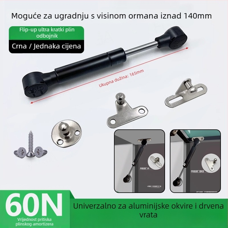 Vrata ormara/knjižnice s hidrauličnim sustavom, aluminijski okvir, stakleni panel, plinski amortizator