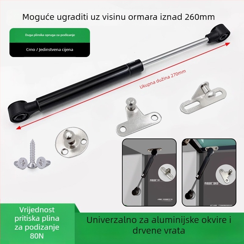 Vrata ormara/knjižnice s hidrauličnim sustavom, aluminijski okvir, stakleni panel, plinski amortizator