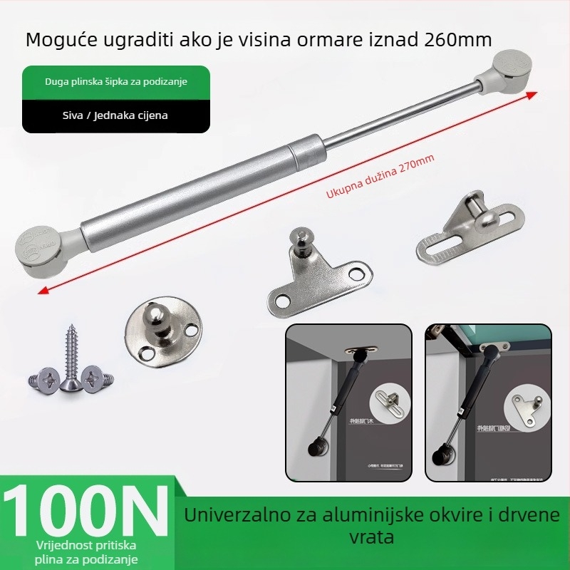Vrata ormara/knjižnice s hidrauličnim sustavom, aluminijski okvir, stakleni panel, plinski amortizator