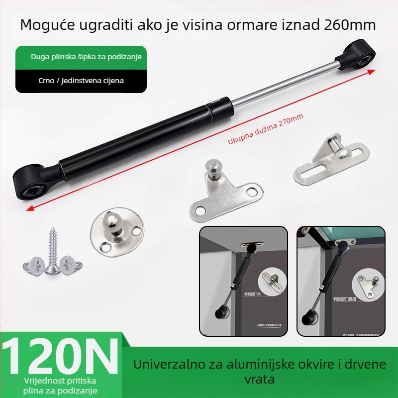 Vrata ormara/knjižnice s hidrauličnim sustavom, aluminijski okvir, stakleni panel, plinski amortizator
