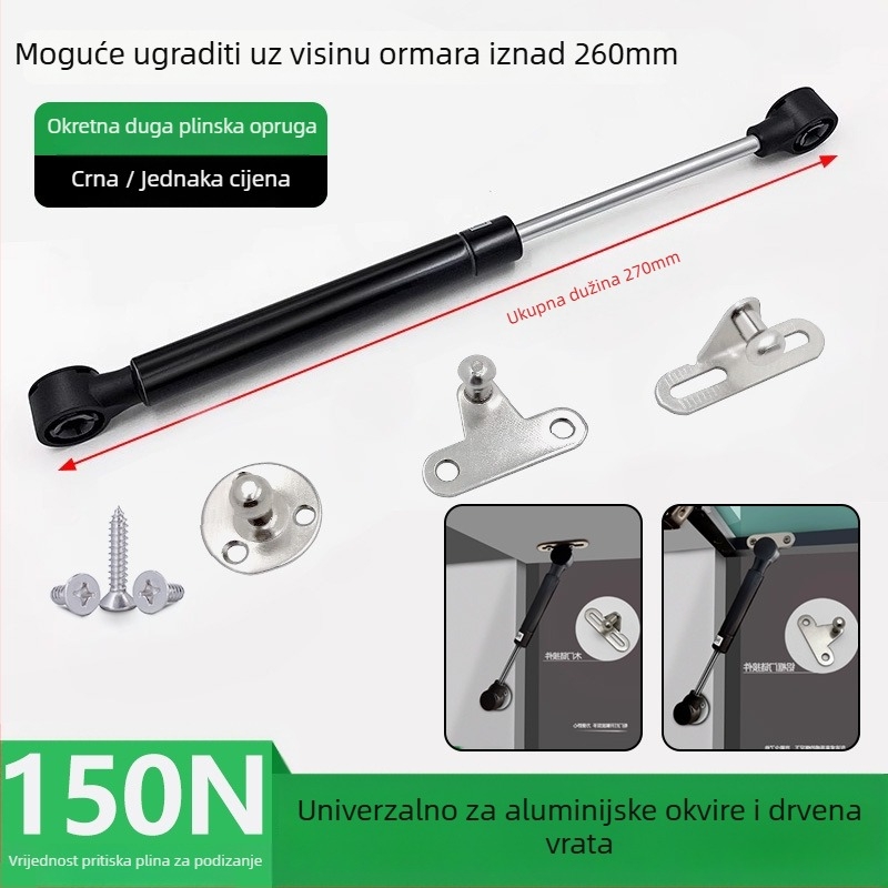Vrata ormara/knjižnice s hidrauličnim sustavom, aluminijski okvir, stakleni panel, plinski amortizator