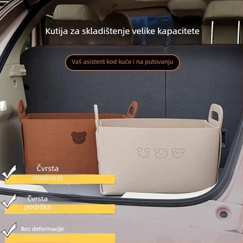 Kutija za prtljažnik automobila od filca, dizajn crtani medvjed, kapacitet 5–10 L, mogućnost otiska loga