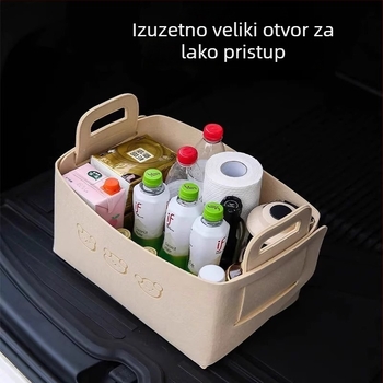 Kutija za prtljažnik automobila od filca, dizajn crtani medvjed, kapacitet 5–10 L, mogućnost otiska loga