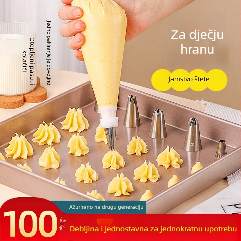 Set za ukrašavanje - vrećica za ukrašavanje hrane, trokutasta vrećica s nastavcima - Unique, moderni minimalistički stil