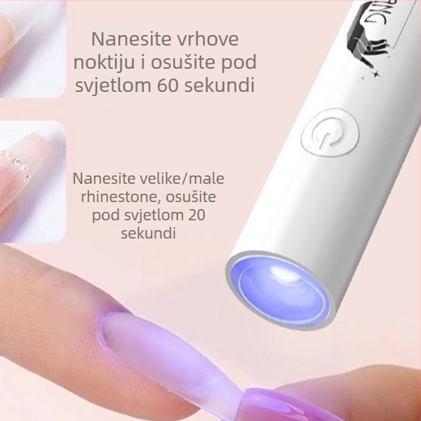 Ručna LED lampa za nokte za umjetnost s punjivom napajanjem, inteligentan digitalni zaslon, visokoučinkovite LED diode, brzo sušenje u 10 sekundi, kompaktna lampa za polimerizaciju