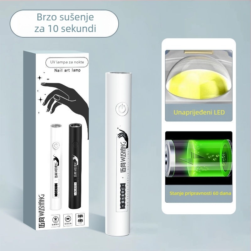 Ručna LED lampa za nokte za umjetnost s punjivom napajanjem, inteligentan digitalni zaslon, visokoučinkovite LED diode, brzo sušenje u 10 sekundi, kompaktna lampa za polimerizaciju