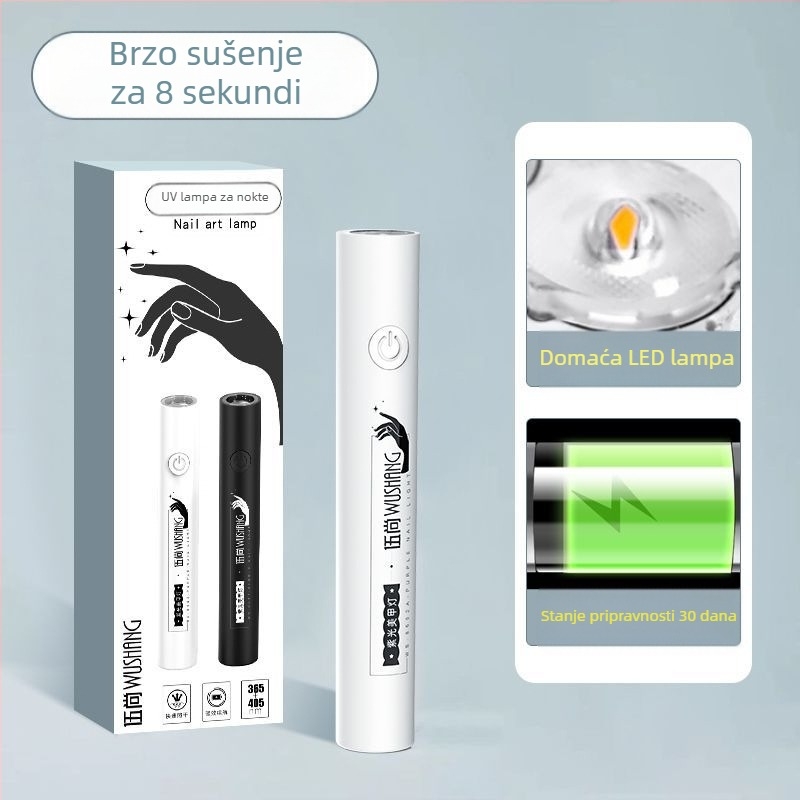 Ručna LED lampa za nokte za umjetnost s punjivom napajanjem, inteligentan digitalni zaslon, visokoučinkovite LED diode, brzo sušenje u 10 sekundi, kompaktna lampa za polimerizaciju