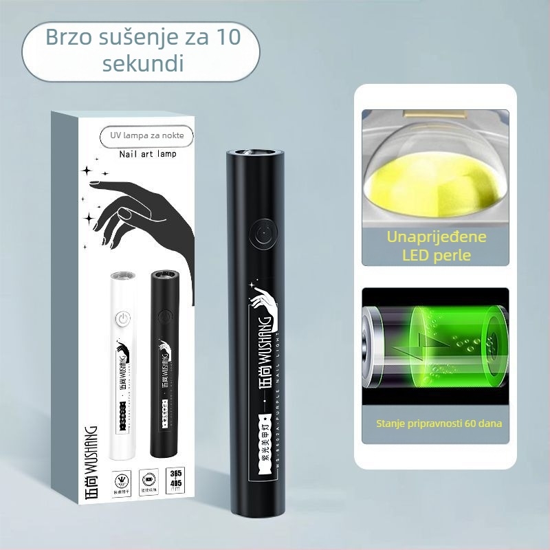 Ručna LED lampa za nokte za umjetnost s punjivom napajanjem, inteligentan digitalni zaslon, visokoučinkovite LED diode, brzo sušenje u 10 sekundi, kompaktna lampa za polimerizaciju