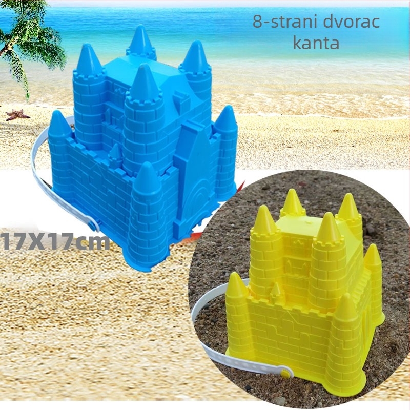 Plastična kanta za plažu za pijesak i vodu s igrom ribe — pogodna za djecu 4–6 godina