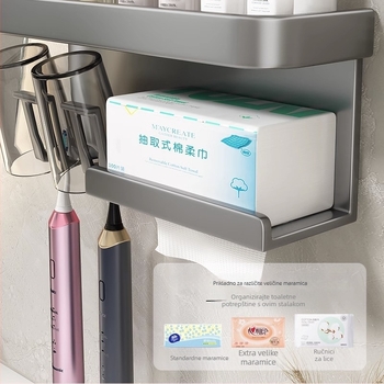 Zidni držač za električnu četkicu za zube, bez bušenja, aluminij, Bao Yi, moderan jednostavan stil